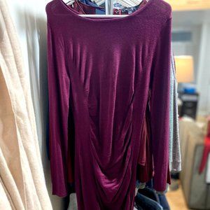 Long sleeve, sweater dress, front-rauched